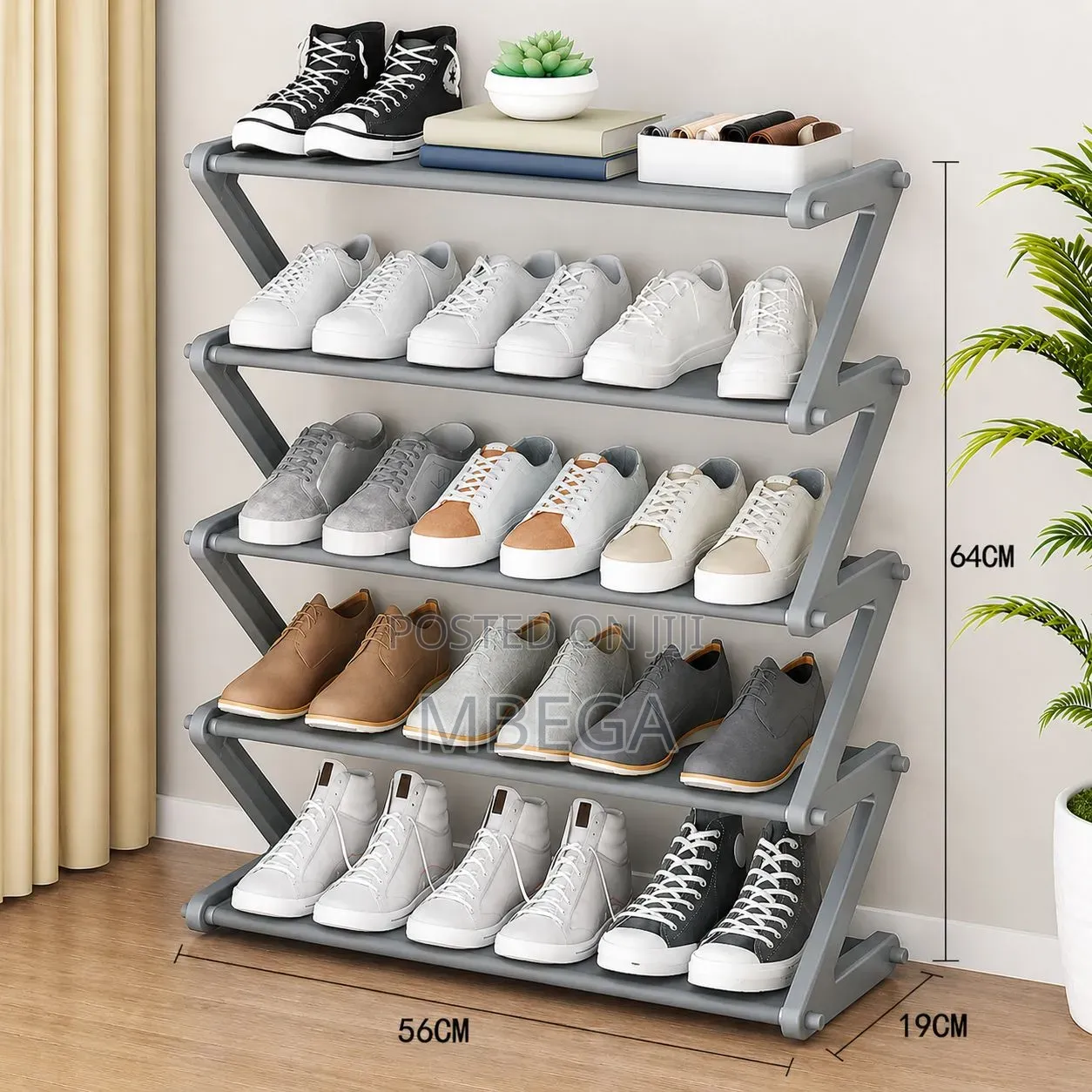 Z- Shapes Shoes Rack 56*19*64cm 5 Layer