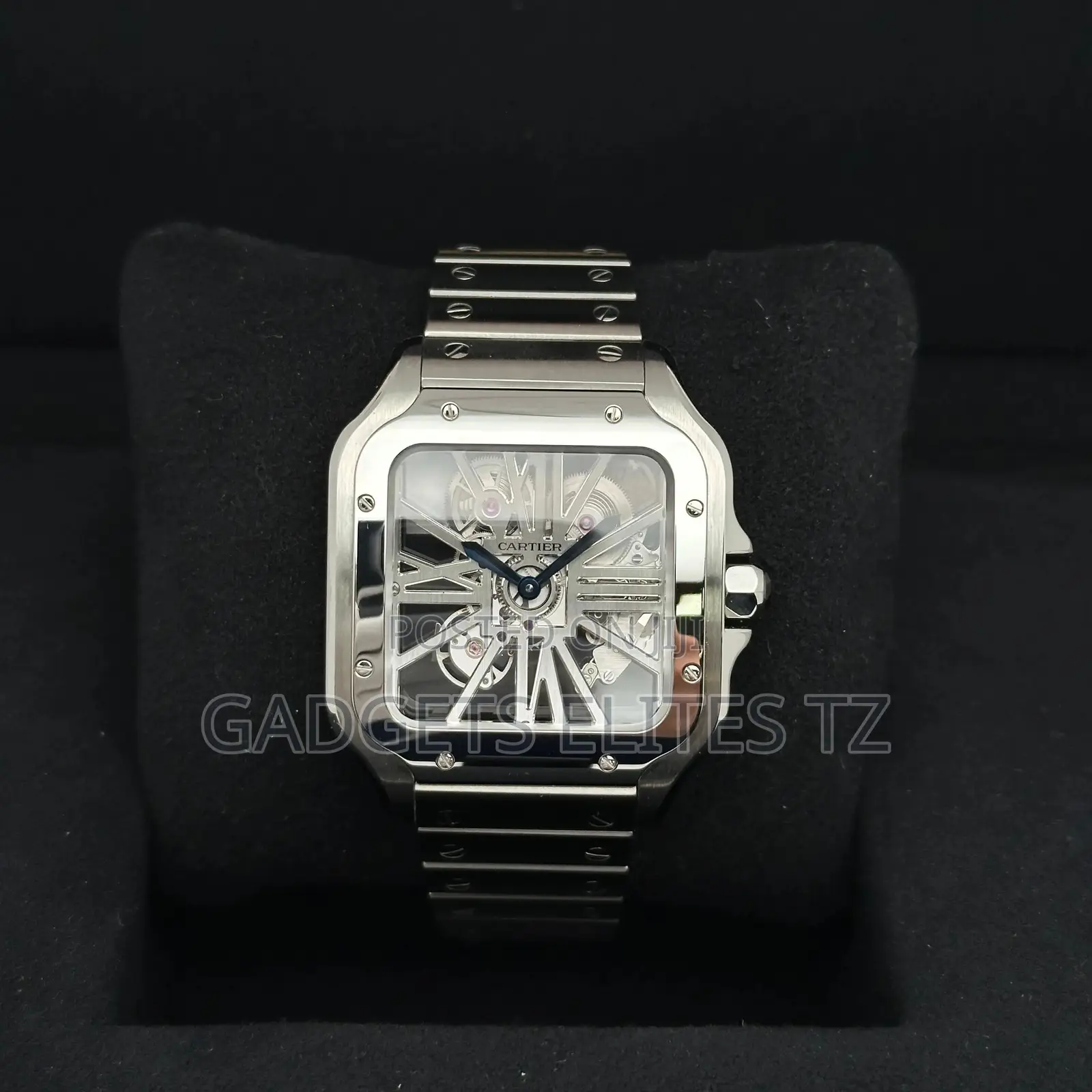 Cartier Santos De Cartier Skeleton Watch, | Silver