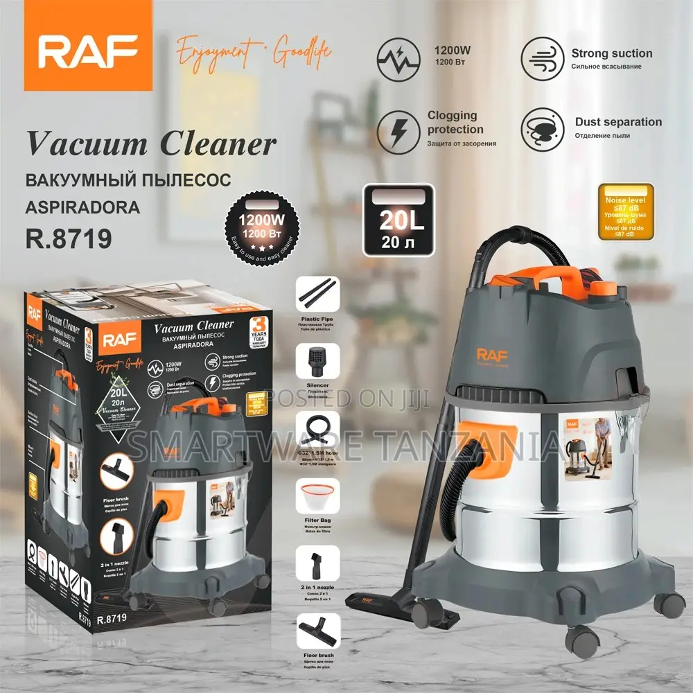 Raf R.8719 20l 1200w Wet Dry Vacuum Cleaner Strong Suction