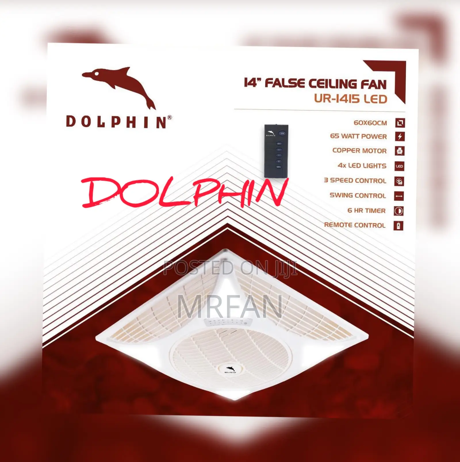 Dolphin Ur-1415 ( False Ceiling Fan) * 60 Kwa 60 *