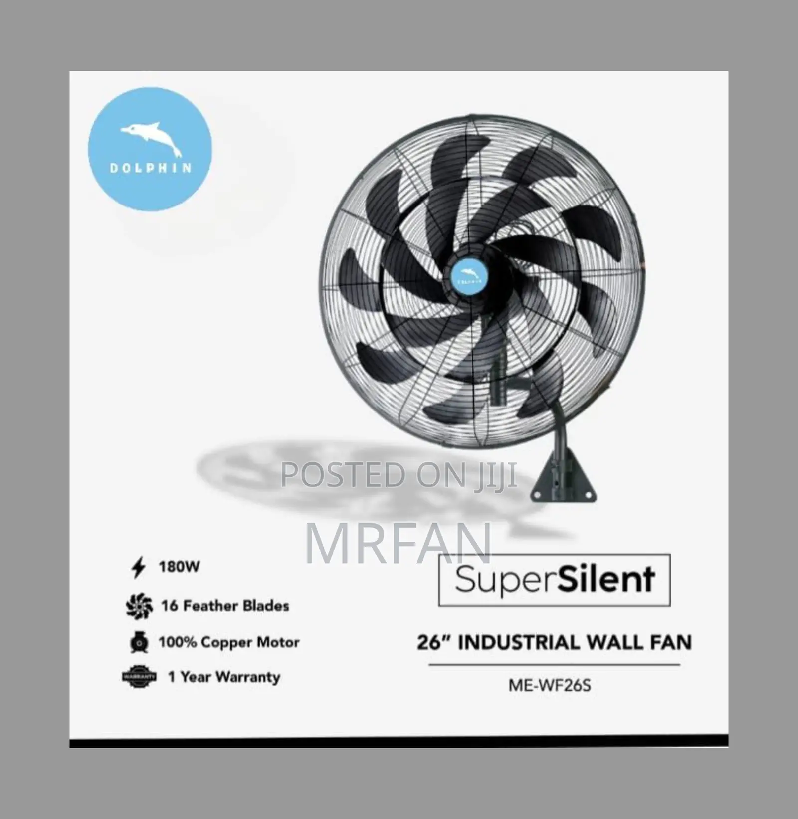 *Dolphin Industrial Wall Fan 26''* *Super Silent(Haipigi Kelele)*