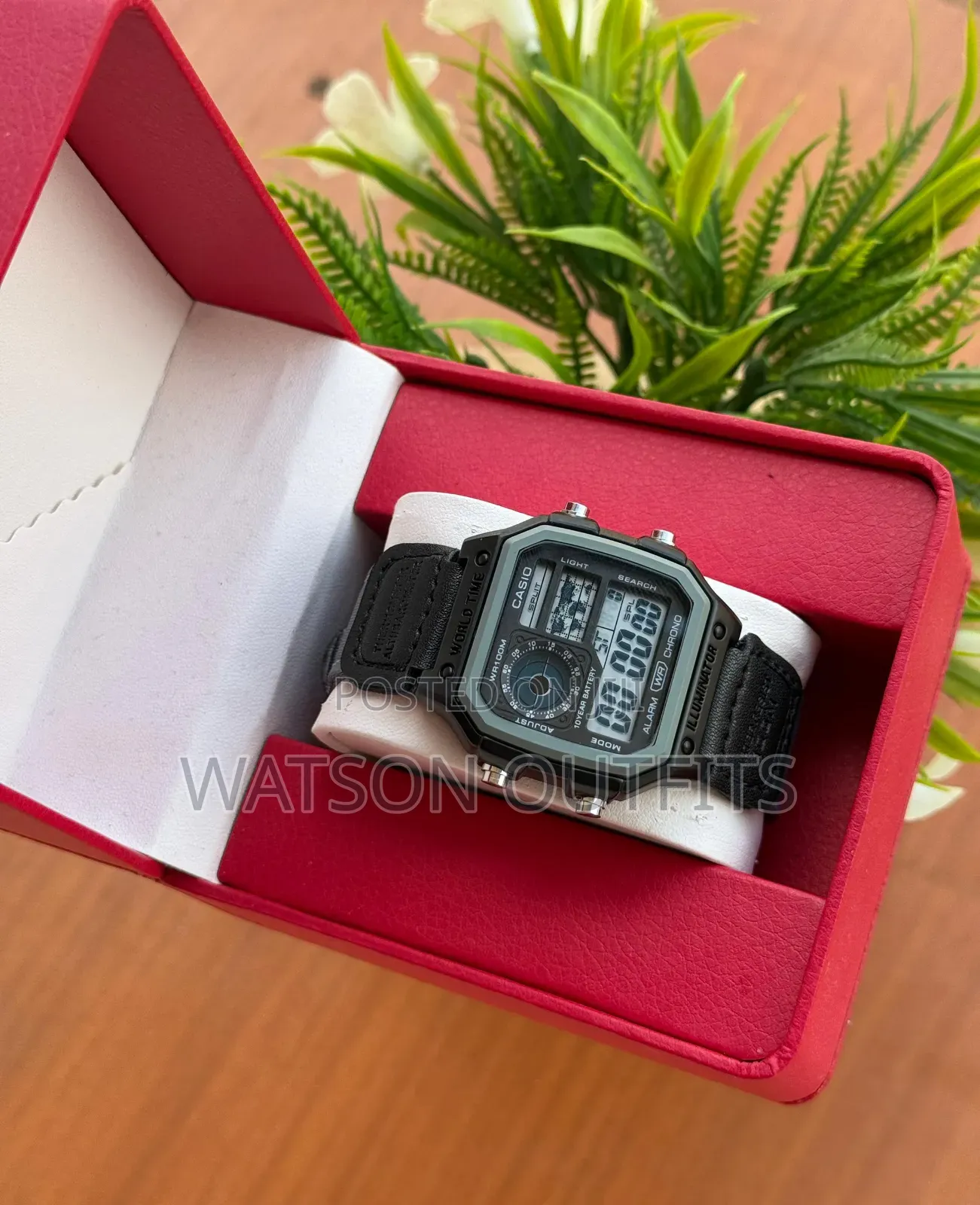 Men's New Watches World Time Casio New Model Leather Straps Smart