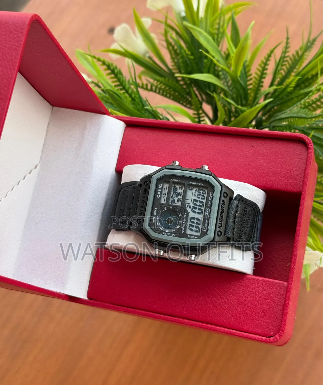 Men's New Watches World Time Casio New Model Leather Straps Smart