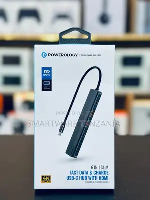 Powerology 6-in-1 Usb-c Hub Hdmi 100w Pd Fast Charging Dock