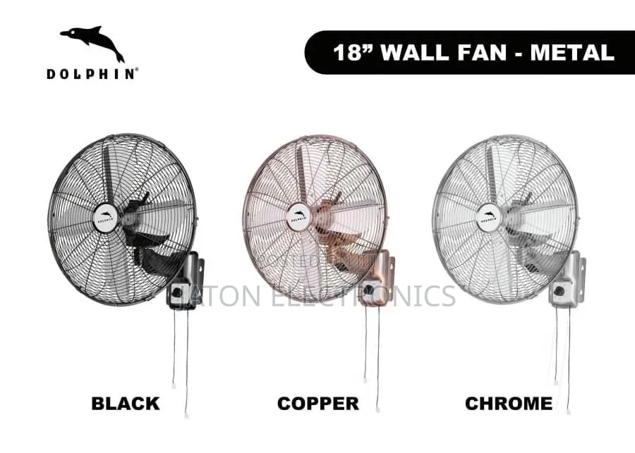 Dolphin Wall Fan 18 Metal Design