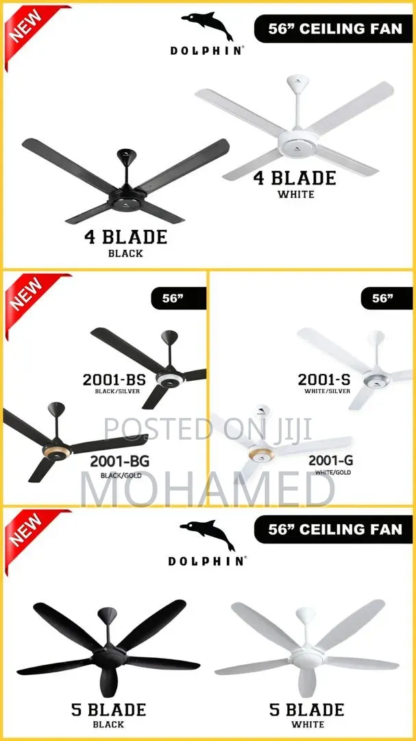 Dolphin Ceiling Fans (3, 4 5 Blades)