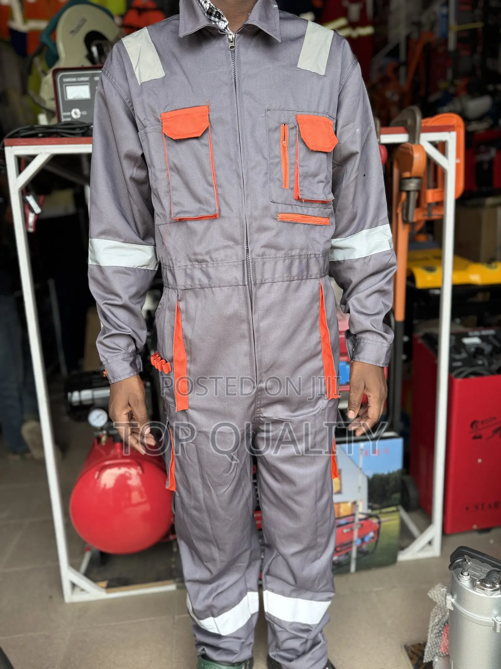 Grey Safety Coverlall