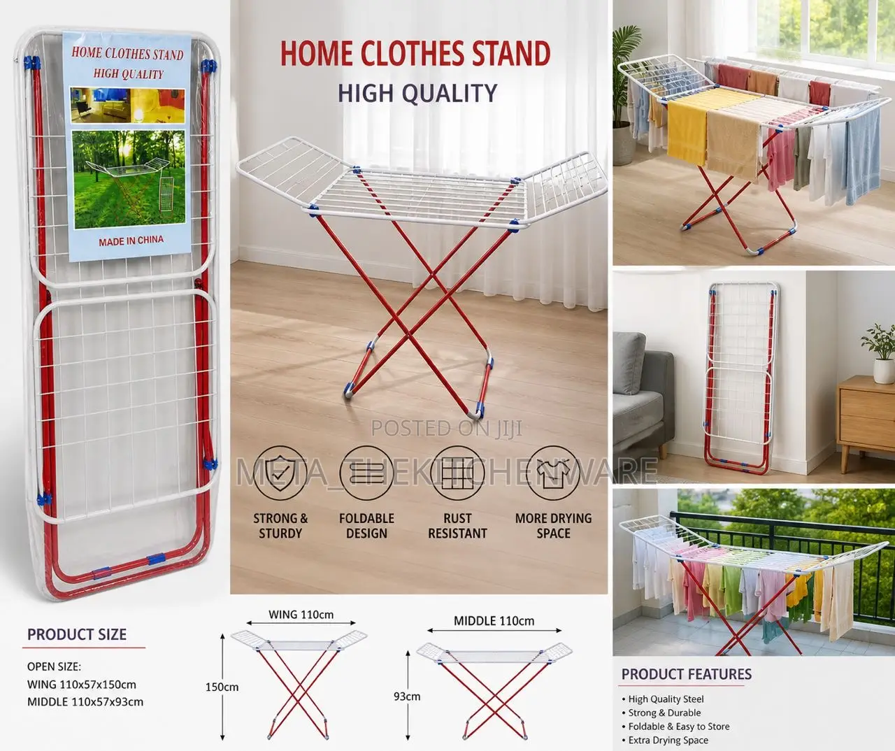 Foldable Clothes Drying Stand