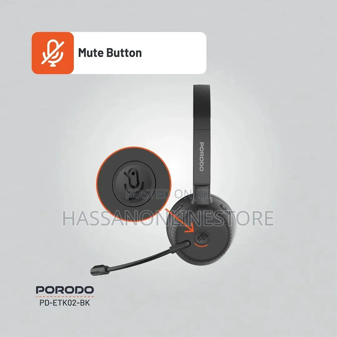 Porodo Office Wireless Headset - Black