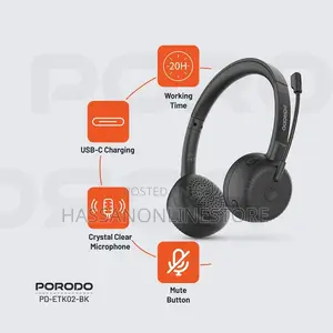 Porodo Office Wireless Headset - Black