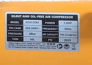 Air Compressor 50l Silent