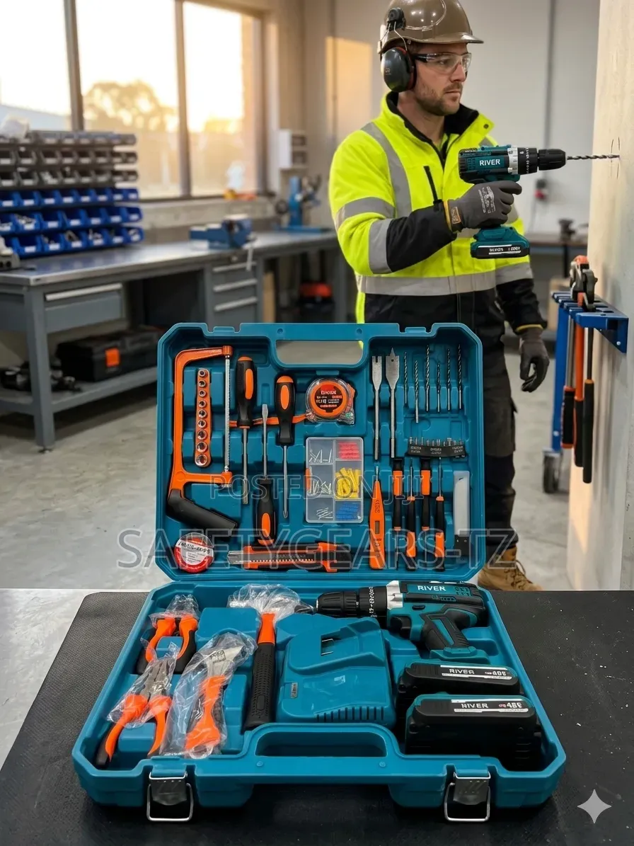 48v Cordless Drill With 2 Batteries With 47pc Tool Set Kit