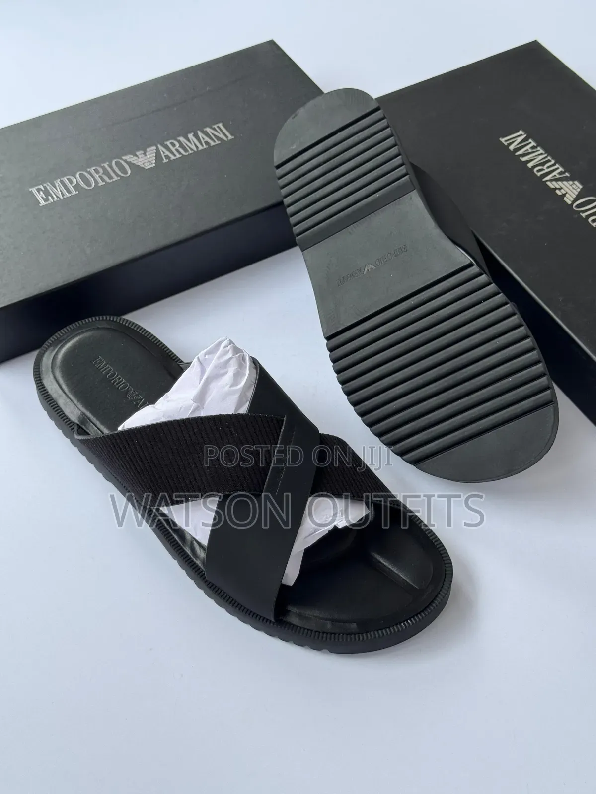 Men's Leather Sandals or Fully Leathered Open Shoes Emporio Armani