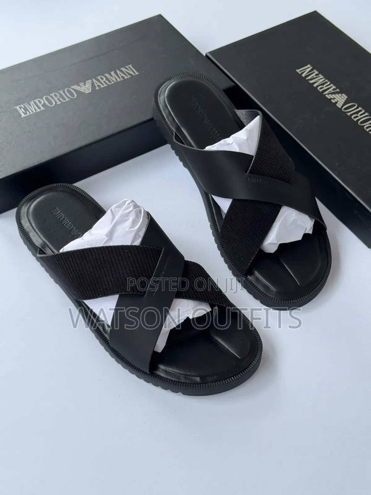 Men's Leather Sandals or Fully Leathered Open Shoes Emporio Armani