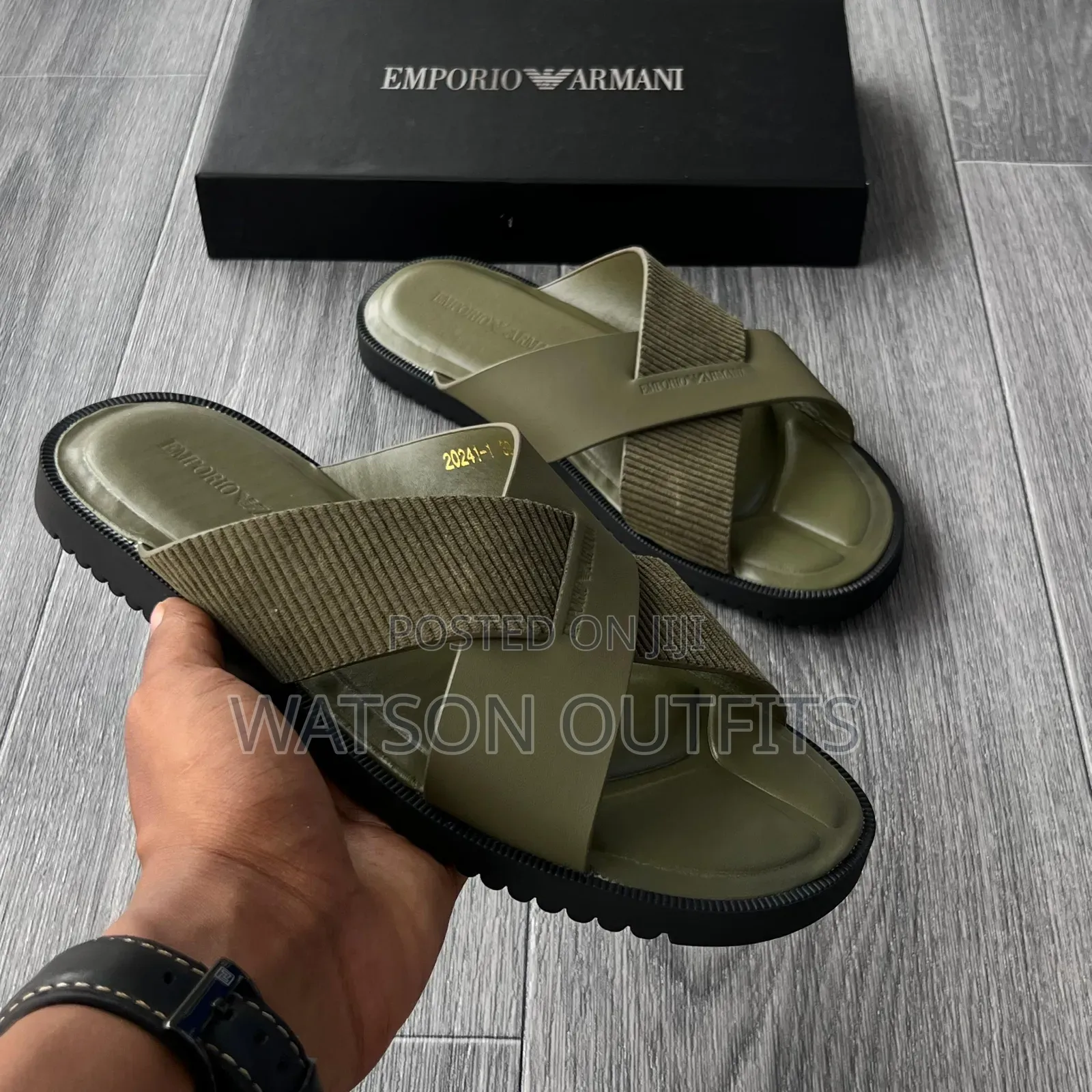 Men's Leather Sandals or Fully Leathered Open Shoes Emporio Armani