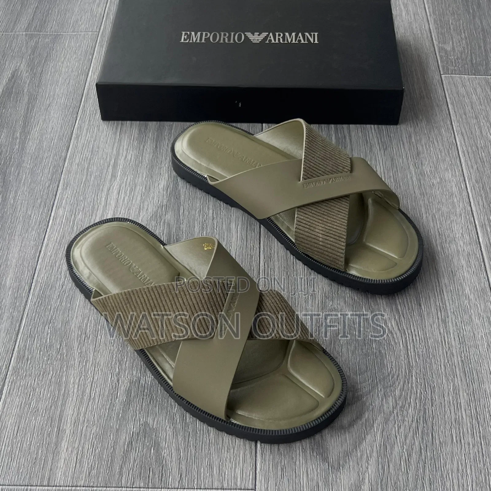Men's Leather Sandals or Fully Leathered Open Shoes Emporio Armani