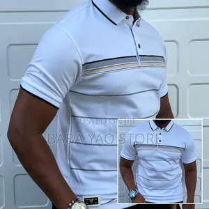Men's Summer Spring Short-Sleeved Band Collar T-Shirts