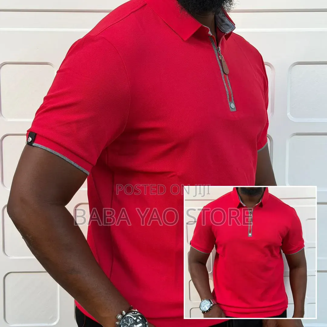 Men's Solid Color Breathable Short Sleeved Band Collar T-Shirts