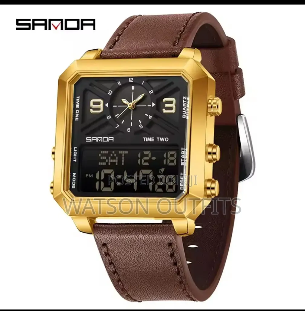 Men's New and Original Watches Sanda Smartly Branded Leather Straps