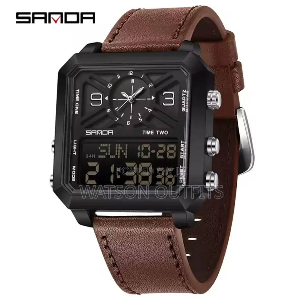 Men's New and Original Watches Sanda Smartly Branded Leather Straps