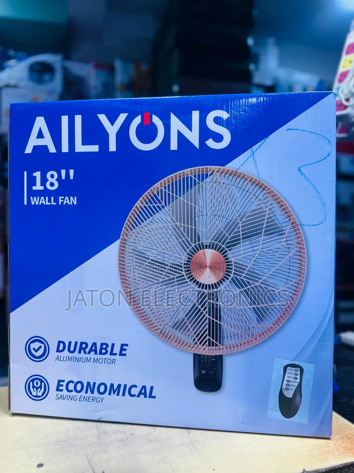 Ailyons Wall Fan With Remote 18 Size