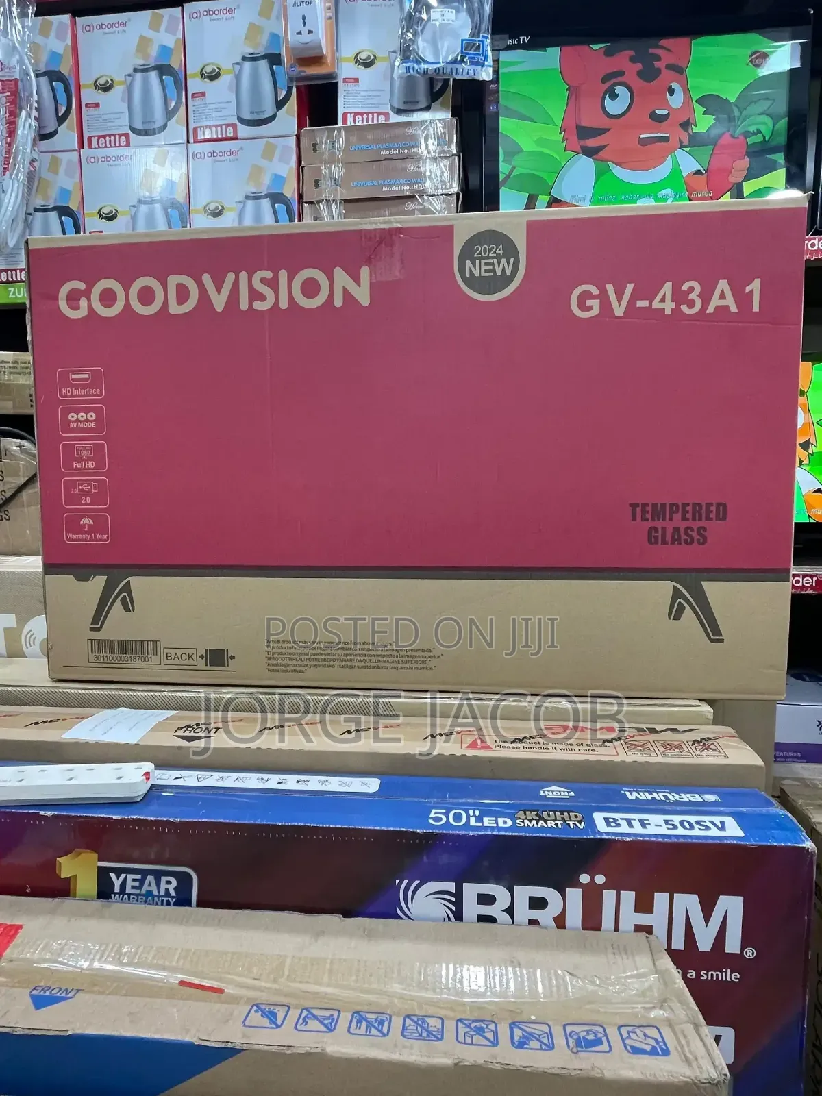 Goodvision Gv-43a1 Smart Television, Which Features Tempered Glass
