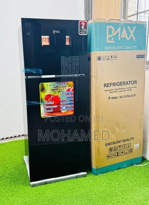 Pmax Fridge Black Kioo (212l)