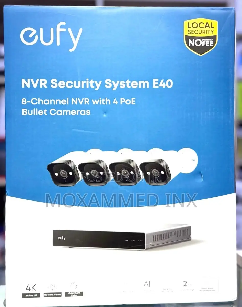 Eufy NVR Security System E408-Channel NVR With 4 Poebullet Cameras