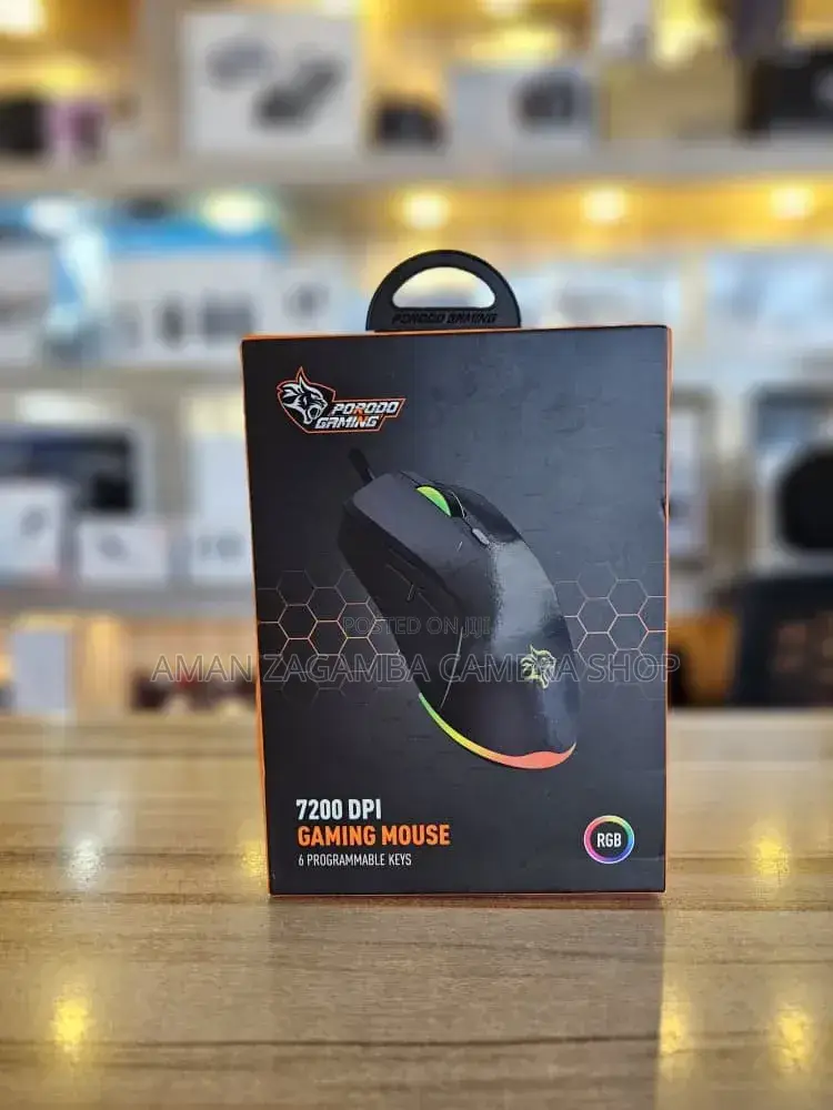 Porodo Gaming 7200 Dpi Wired Mouse (Model: Pdx322)* .