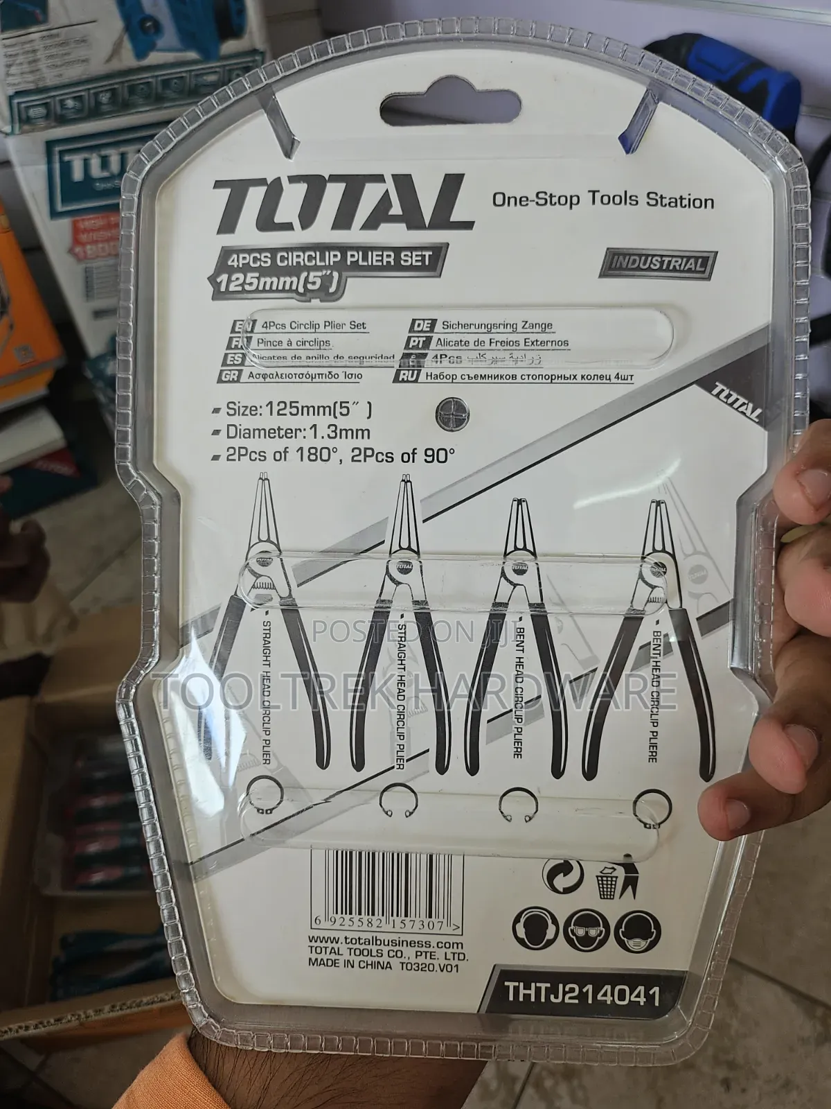 Total 4pc Circlip Plier Set 125mm (5 Inch)