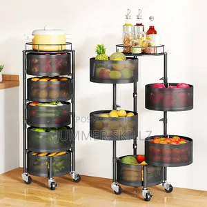 Rotating Metal Vegetable Trolley ( Kitchen Trolley)