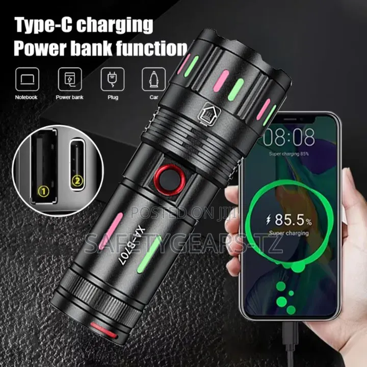 Flashlight With Power Bank Charging