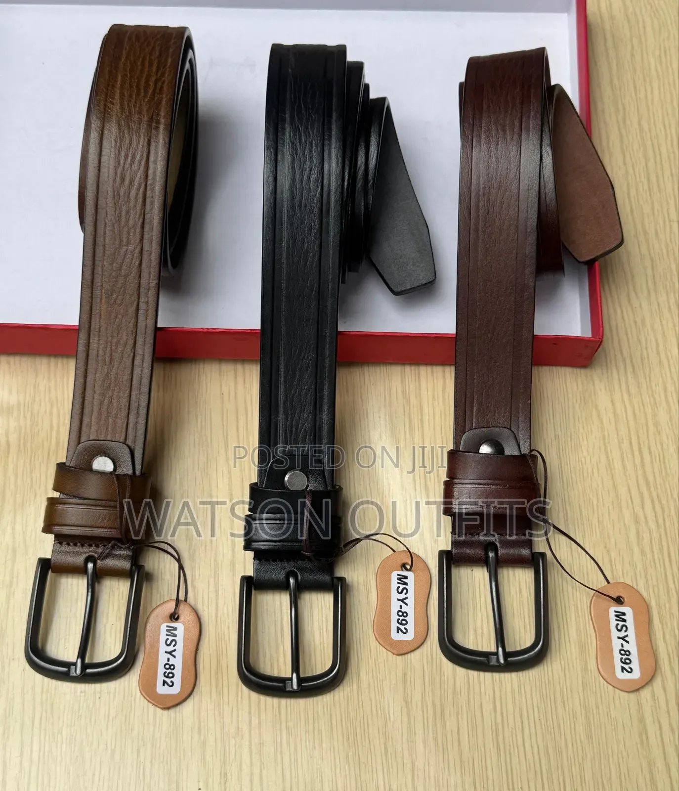 Men's Leather Materials Belts or Mikanda Msy-Code Branded