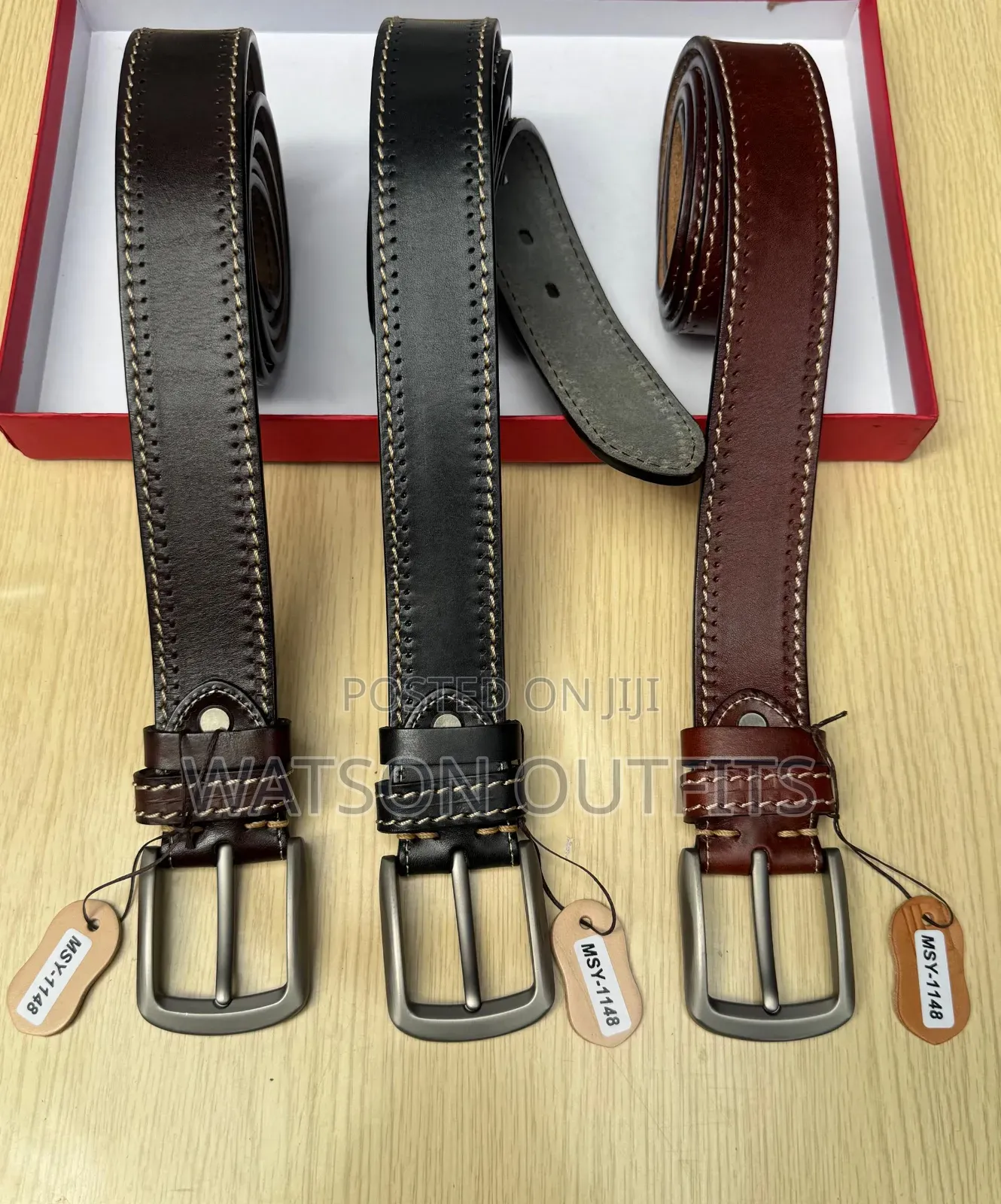 Men's Leather Materials Belts or Mikanda Msy-Code Branded