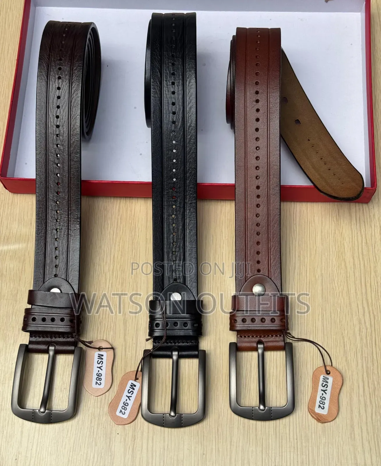 Men's Leather Materials Belts or Mikanda Msy-Code Branded