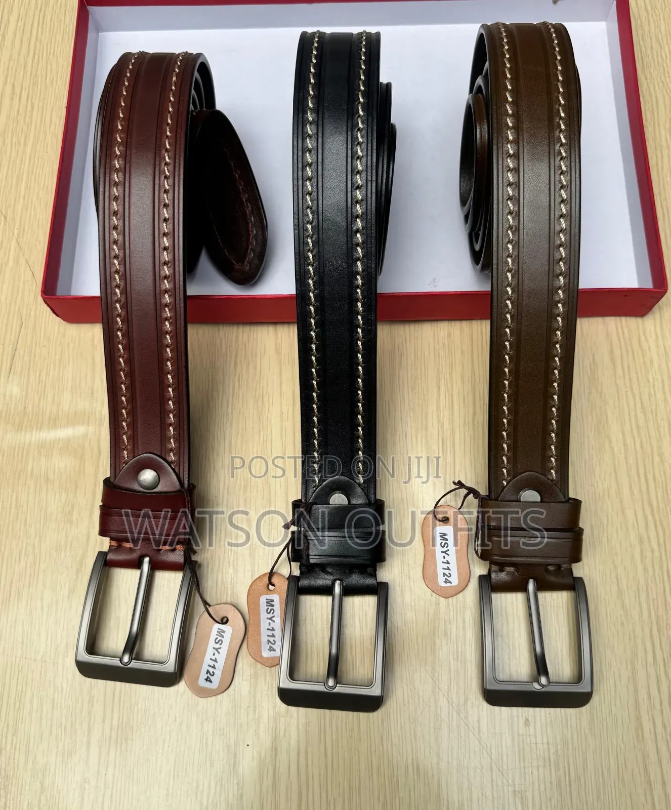 Men's Leather Materials Belts or Mikanda Msy-Code Branded