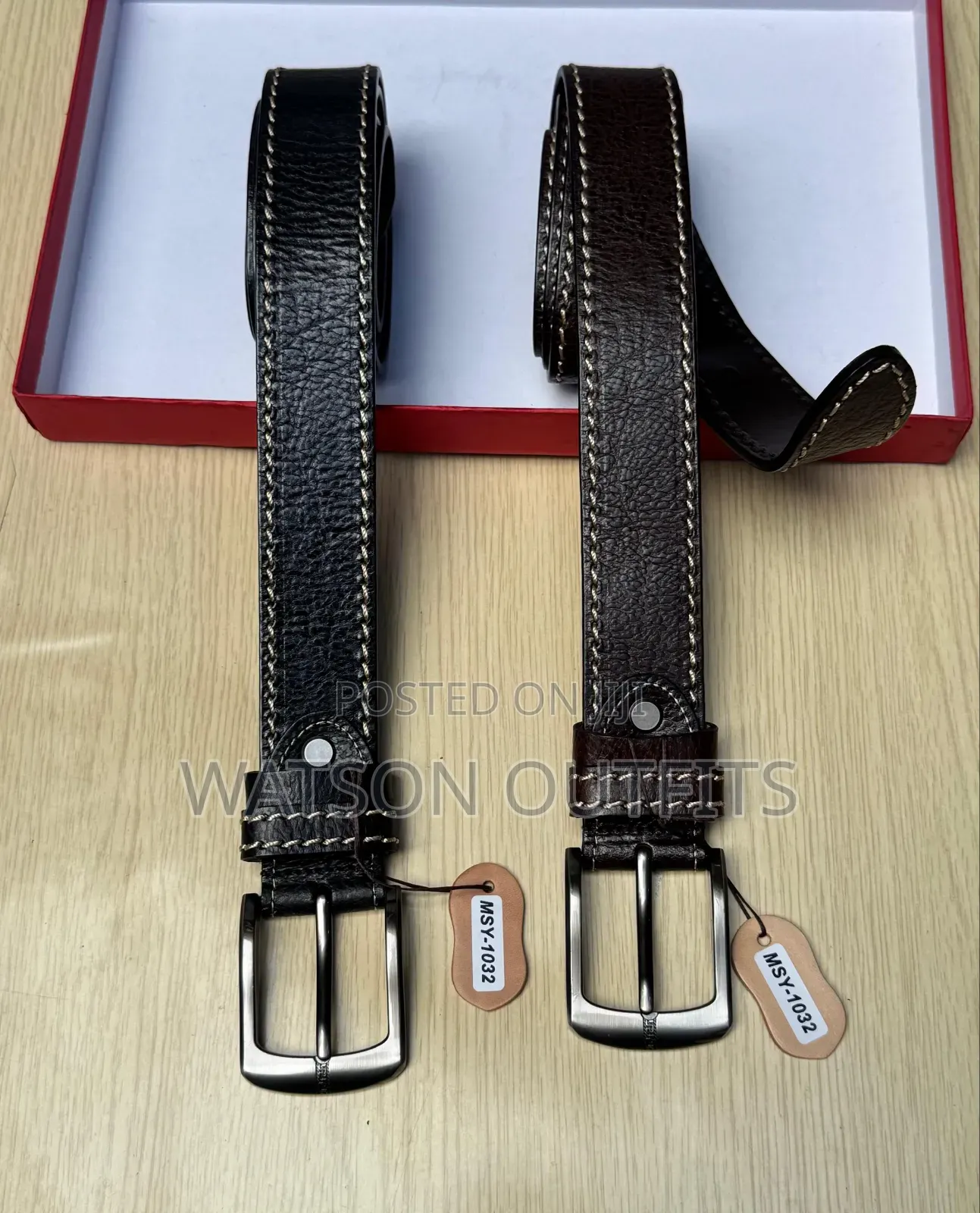 Men's Leather Materials Belts or Mikanda Msy-Code Branded