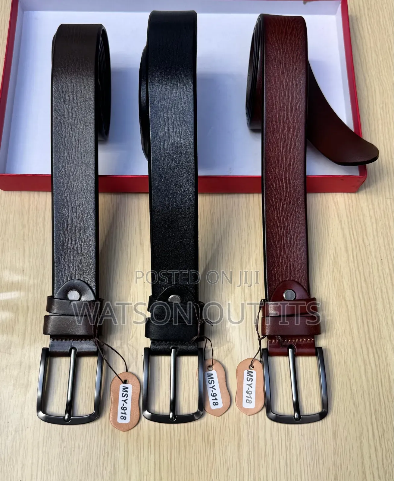 Men's Leather Materials Belts or Mikanda Msy-Code Branded