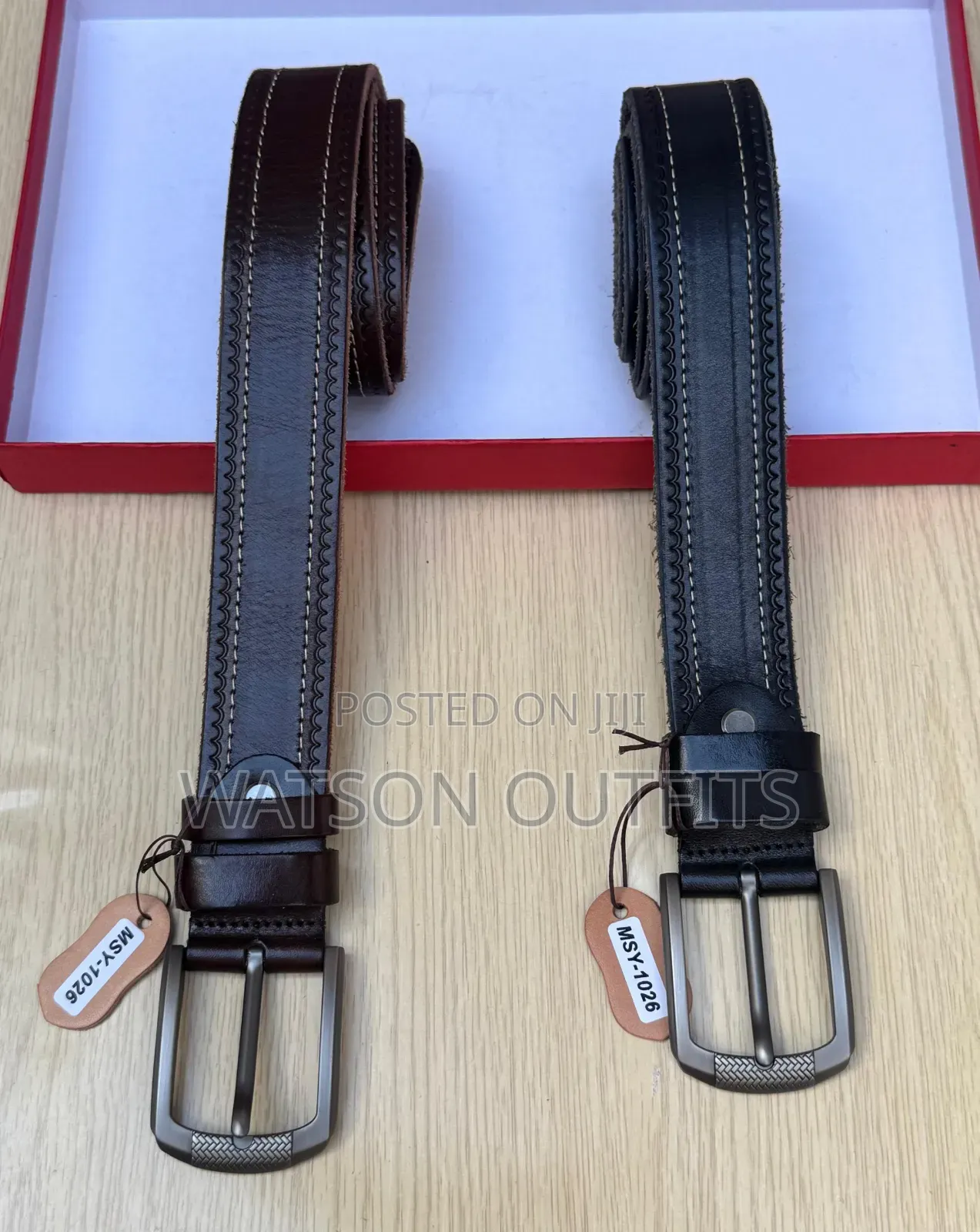 Men's Leather Materials Belts or Mikanda Msy-Code Branded