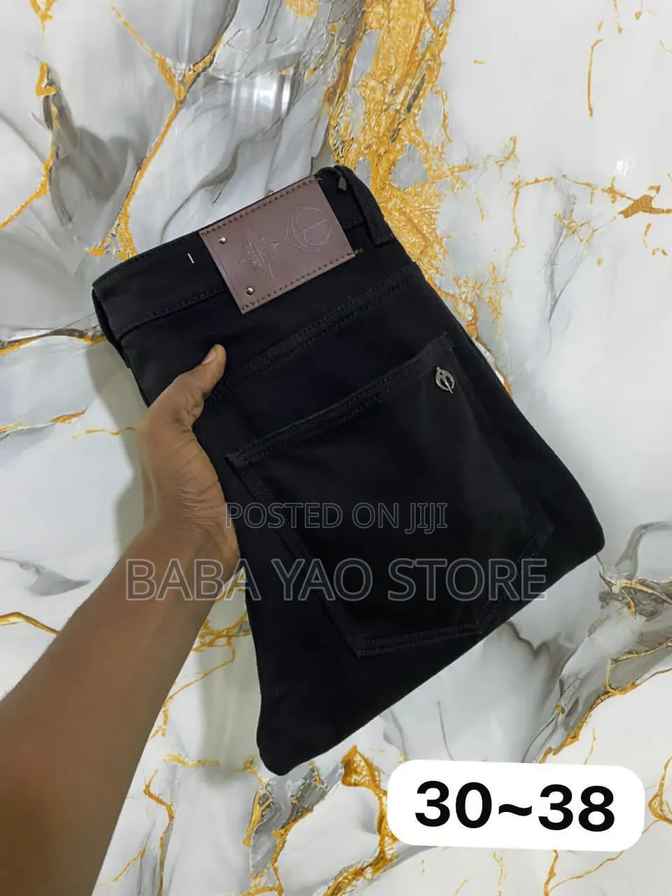 Quality Men's Stretching Slim Black Colorfast Jeans