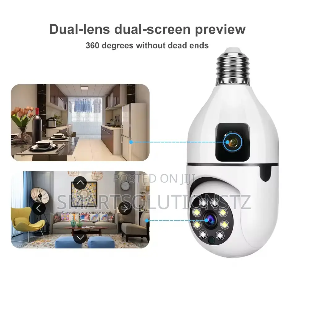Bulb Wifi CCTV Camera PTZ Double Lens