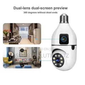 Bulb Wifi CCTV Camera PTZ Double Lens