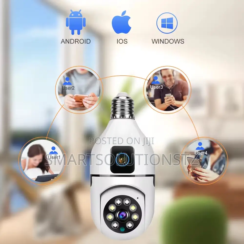 Bulb Wifi CCTV Camera PTZ Double Lens