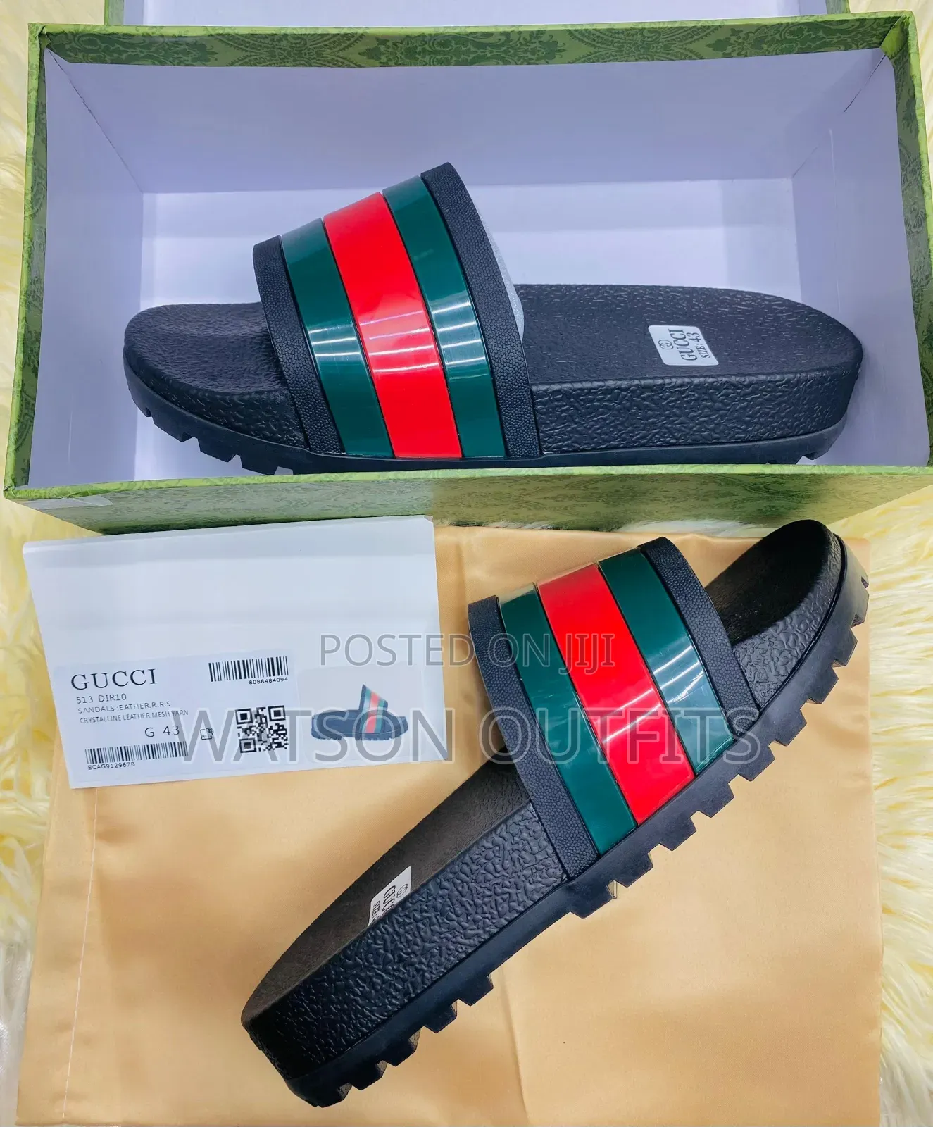 Full Boxed Men's Leather Sandals Gucci Smartly Branded