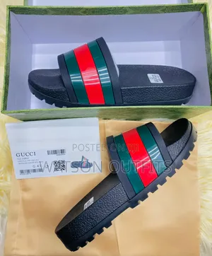Full Boxed Men's Leather Sandals Gucci Smartly Branded