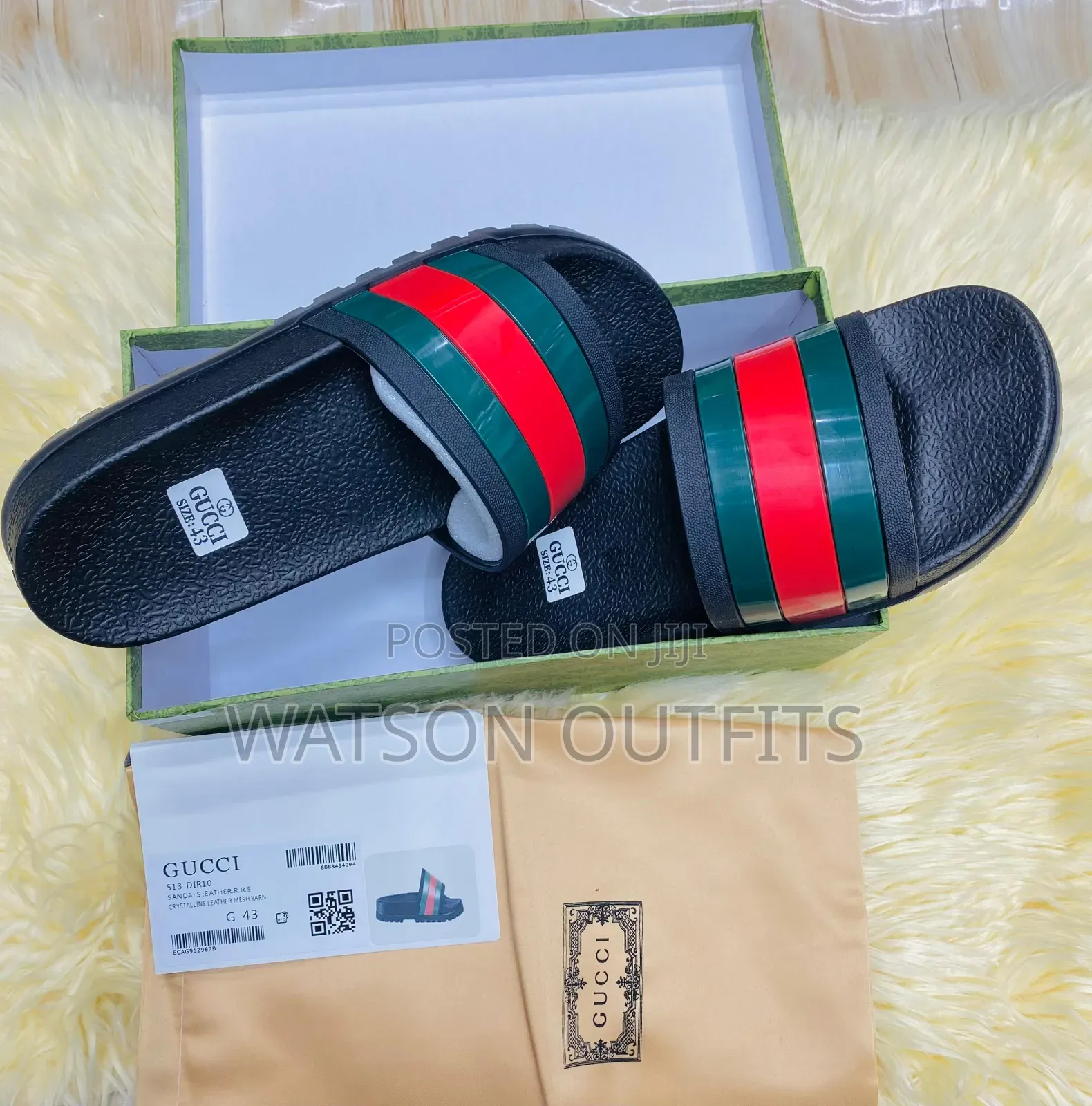 Full Boxed Men's Leather Sandals Gucci Smartly Branded