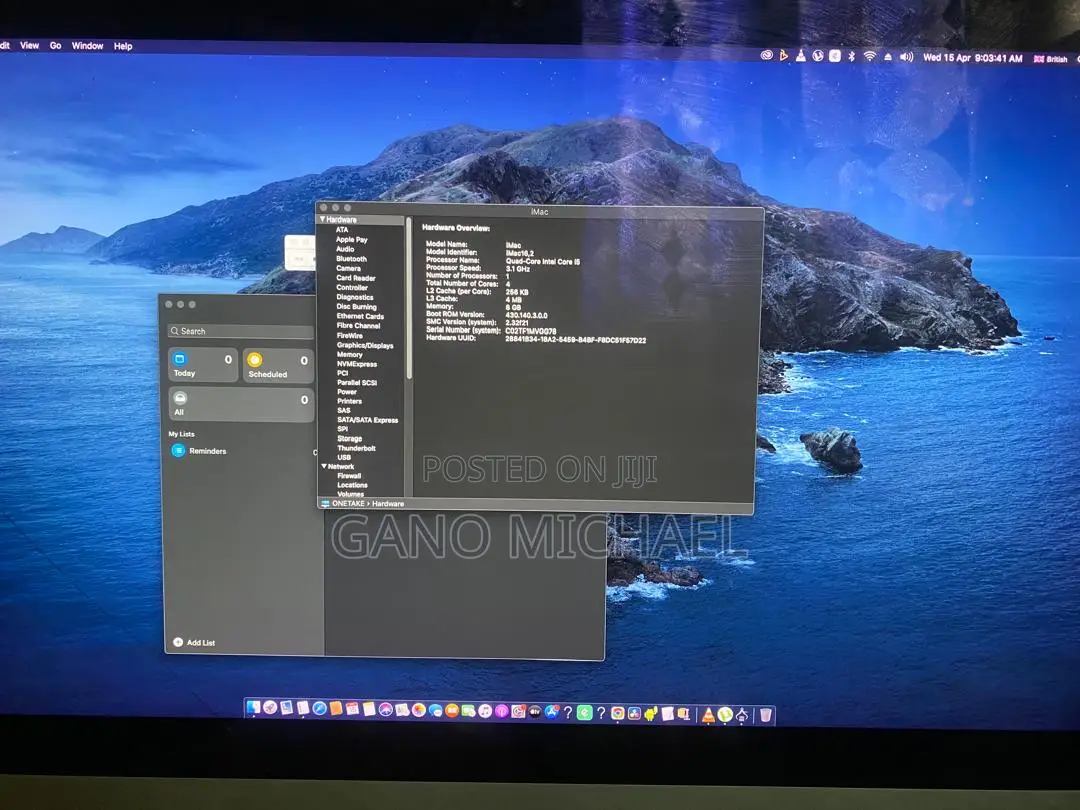 Desktop Computer Apple iMac 8GB Intel Core i5 SSD 256GB