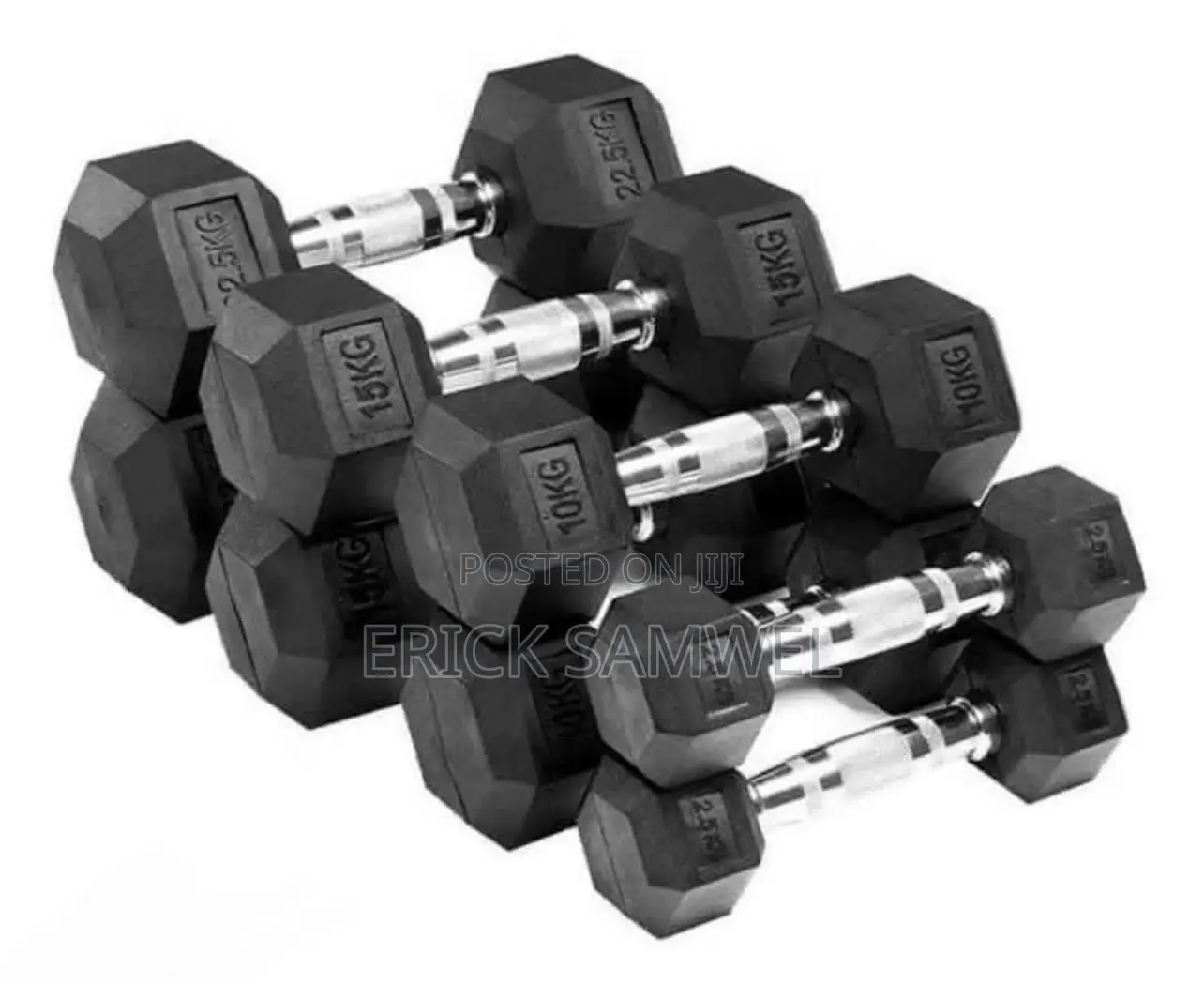 Premium Rubber Hex Dumbbells