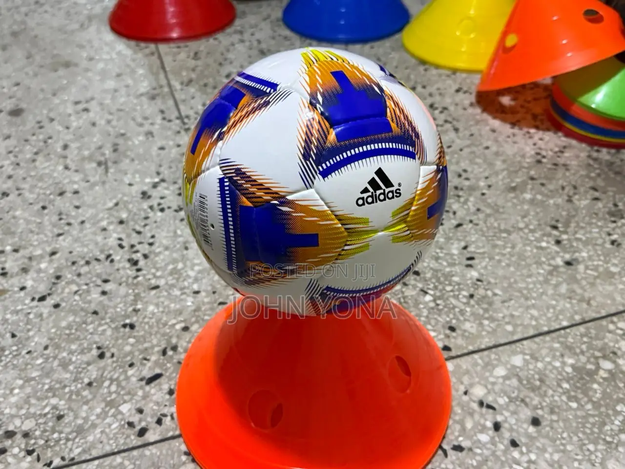 Adidas Soccer Ball in White and Blue High Quality