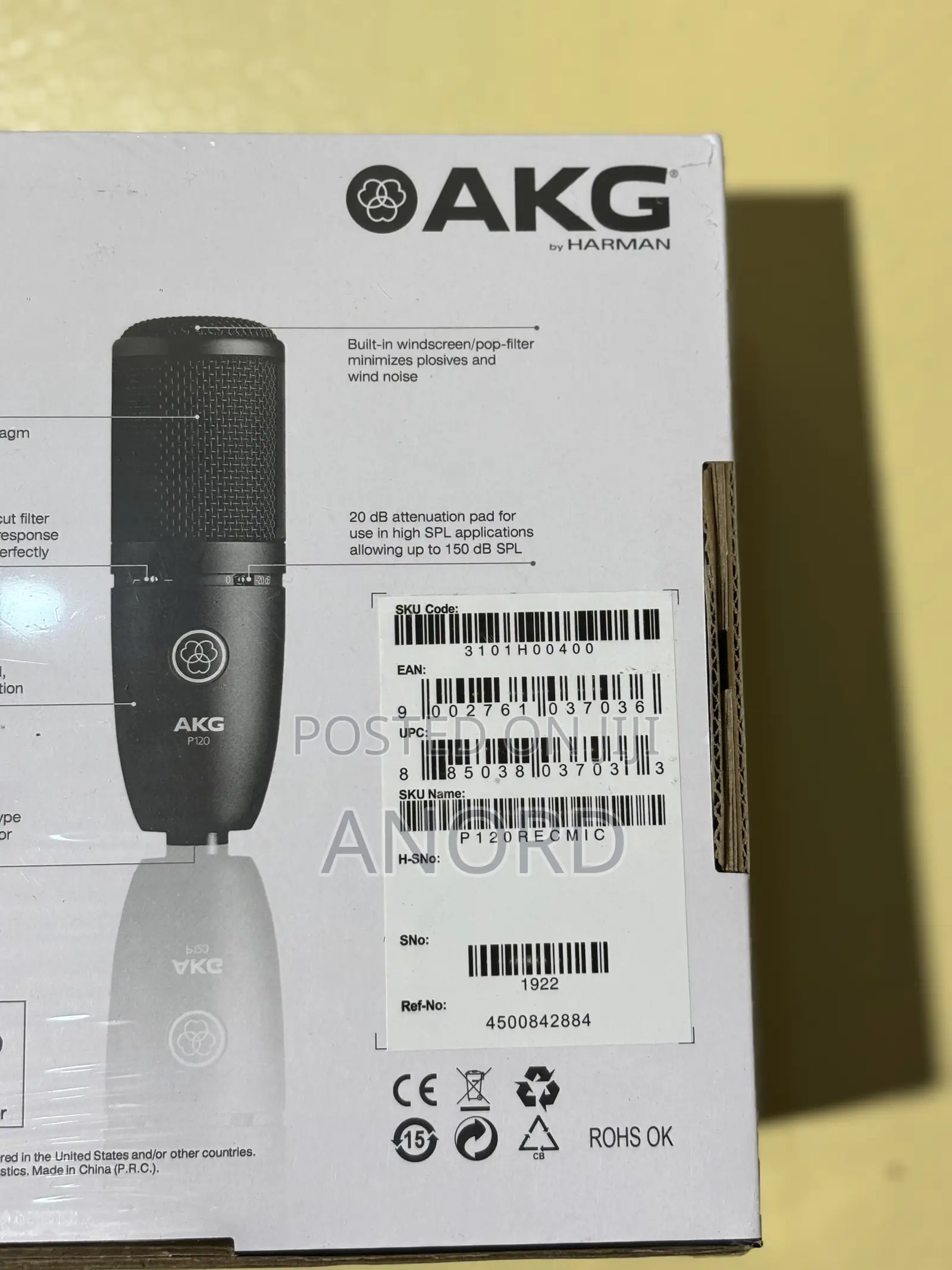 Akg P120 Condenser Microphone Professional Studio Mic Recording Podcas